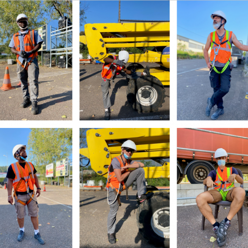 Nos stagiaires de la formation "électricien d'équipement du bâtiment" en action et en concours de pose !