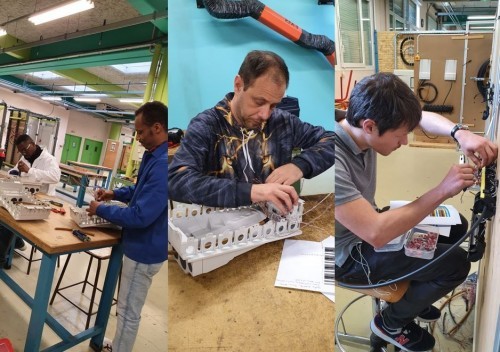 Nos stagiaires en action : les installateurs fibre optique dans notre atelier !