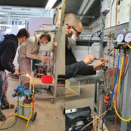 Nos stagiaires "monteur dépanneur frigoriste" en action !